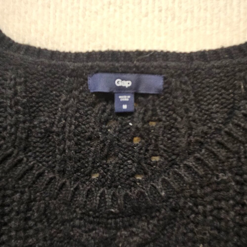 Gap striped wool blend cable knit sweater - size Medium - Picture 6 of 8